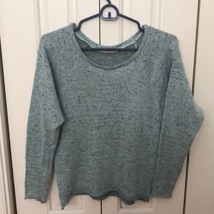 Turquoise and Black Speckled Sweater